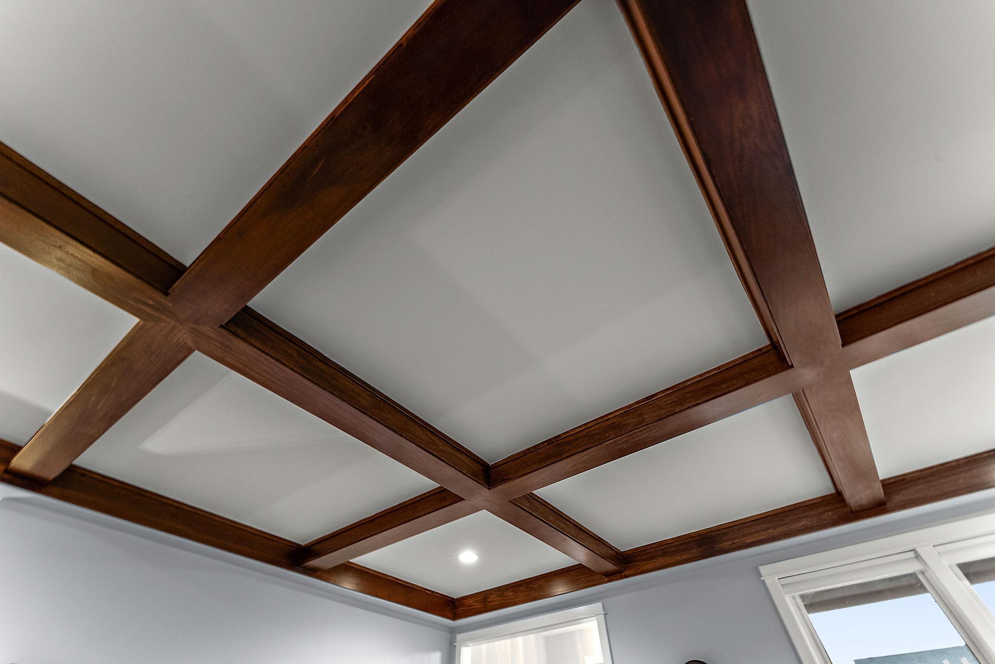 Coffered living room ceilings!