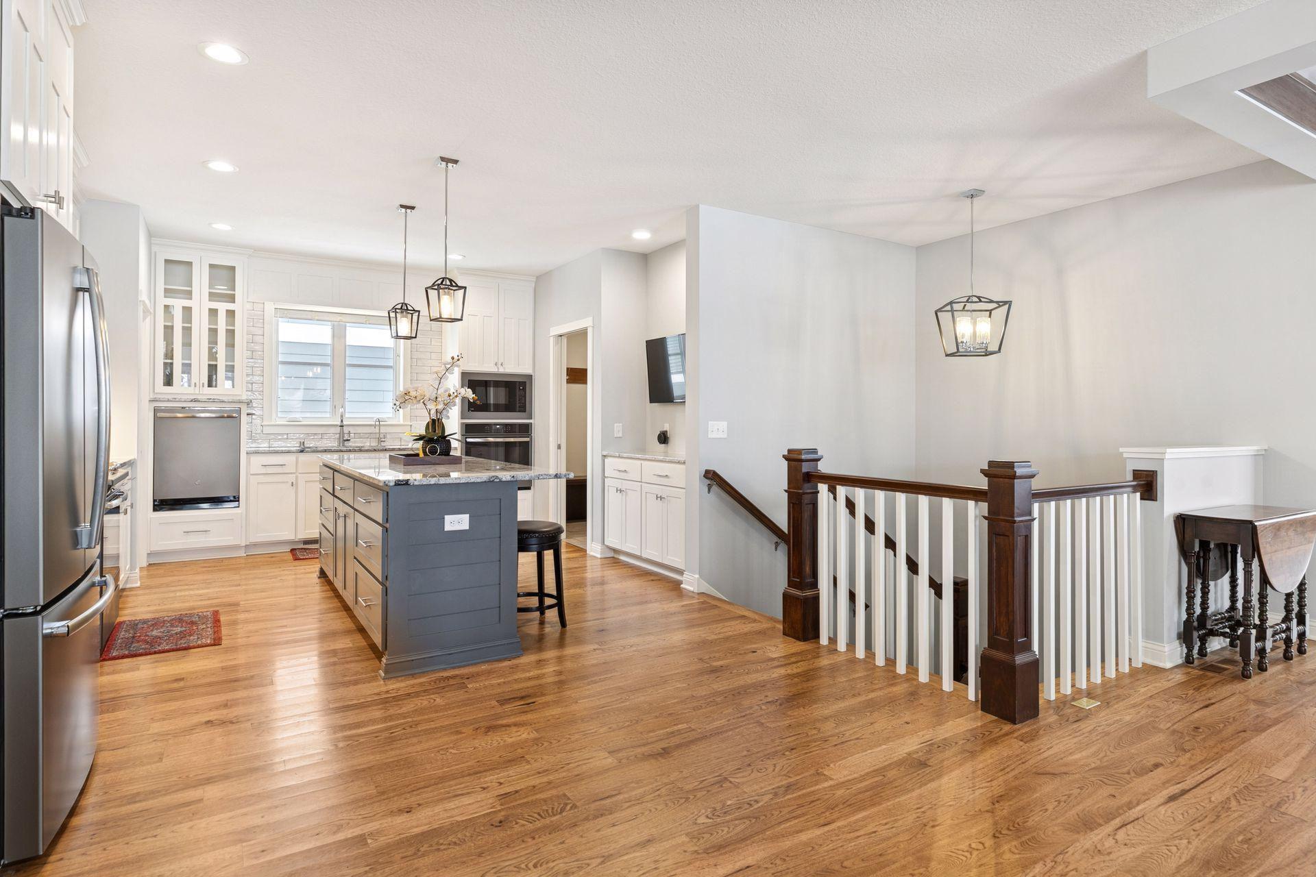 View to the lower level from dining!