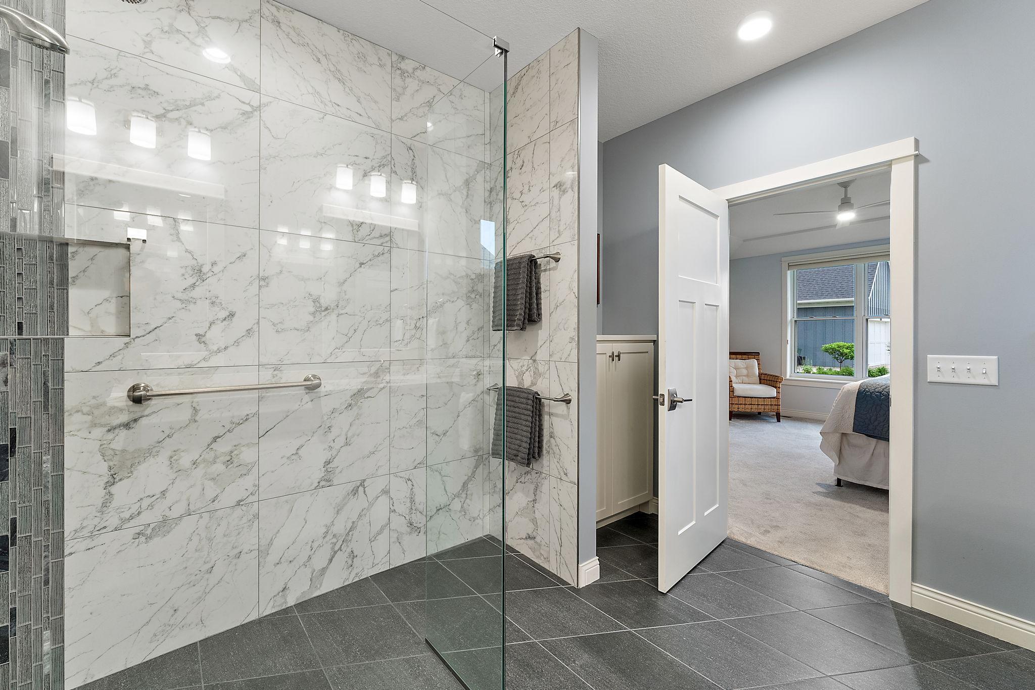 Primary ensuite walk in shower!