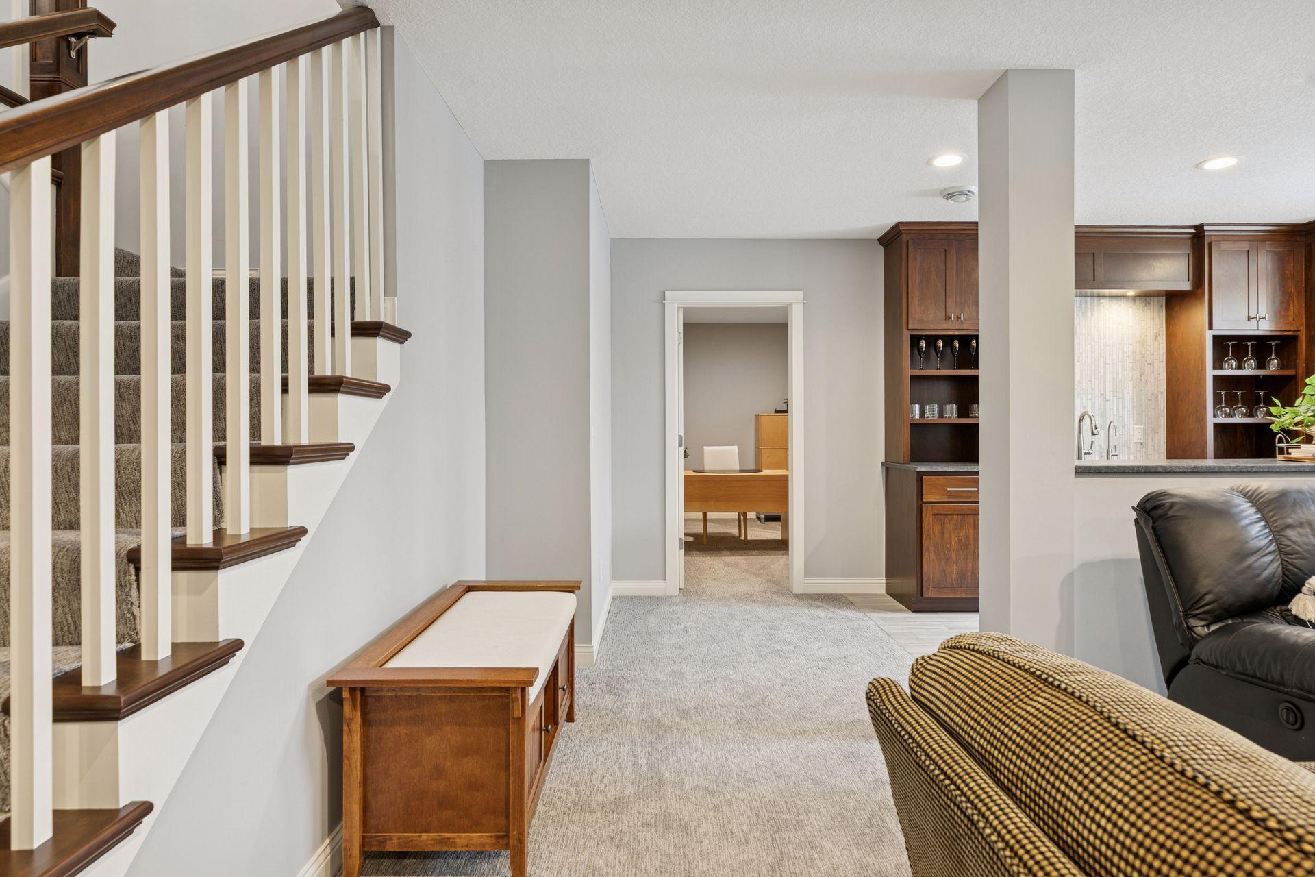 Enter into the office space/flex room.