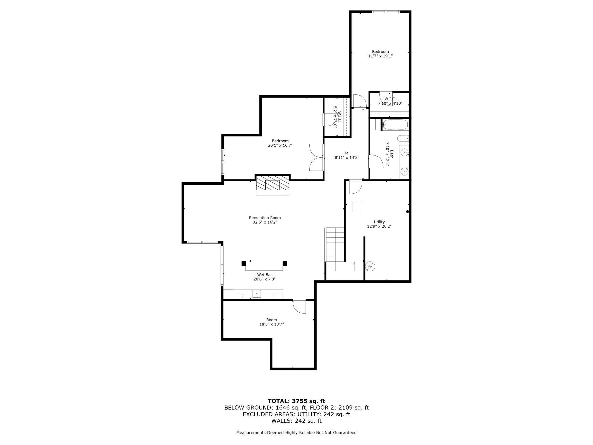 Lower level floor plan