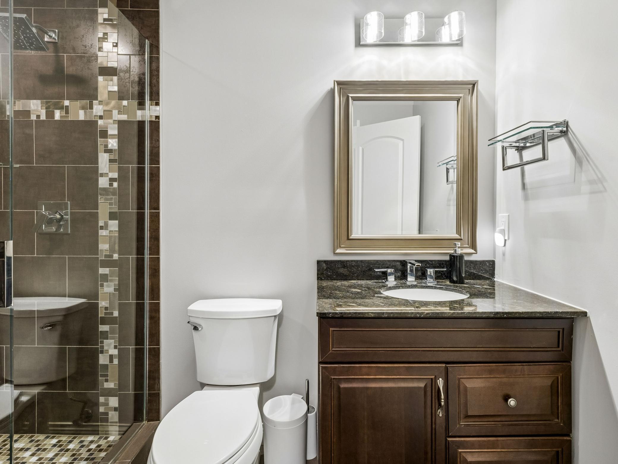 Lower level 3/4 bathroom