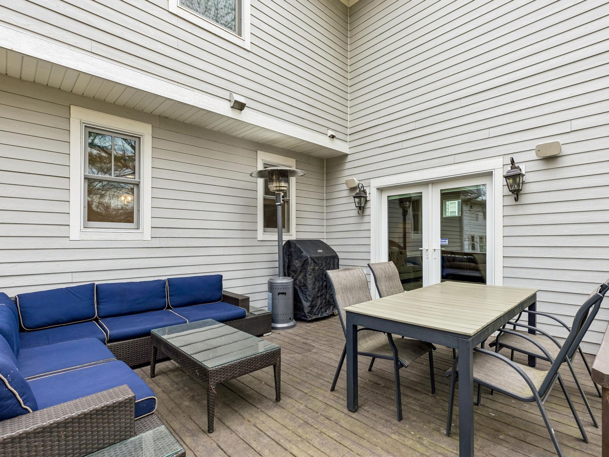 Deck right off the main floor living room, perfect for hosting