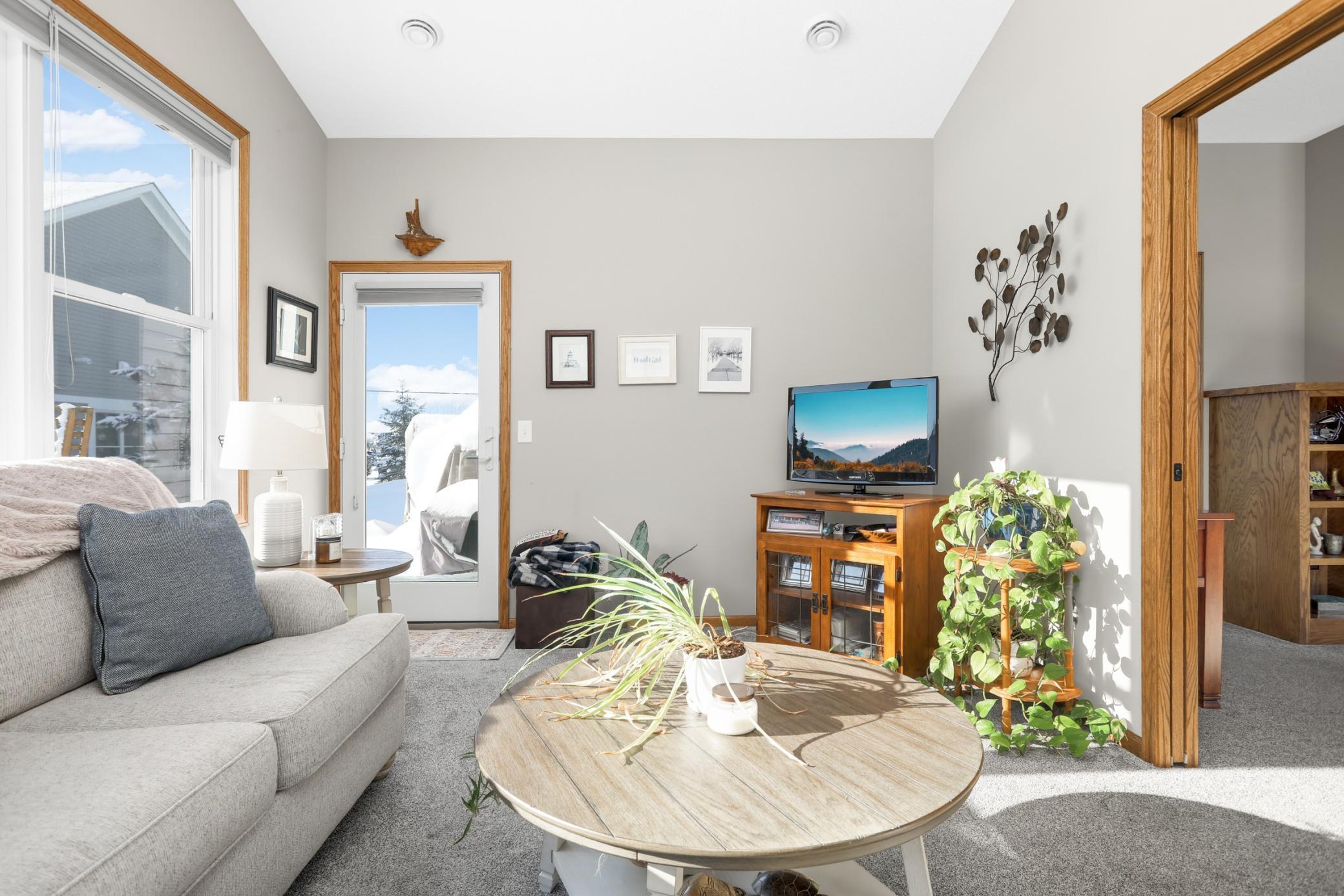 Sun room with walkout to patio