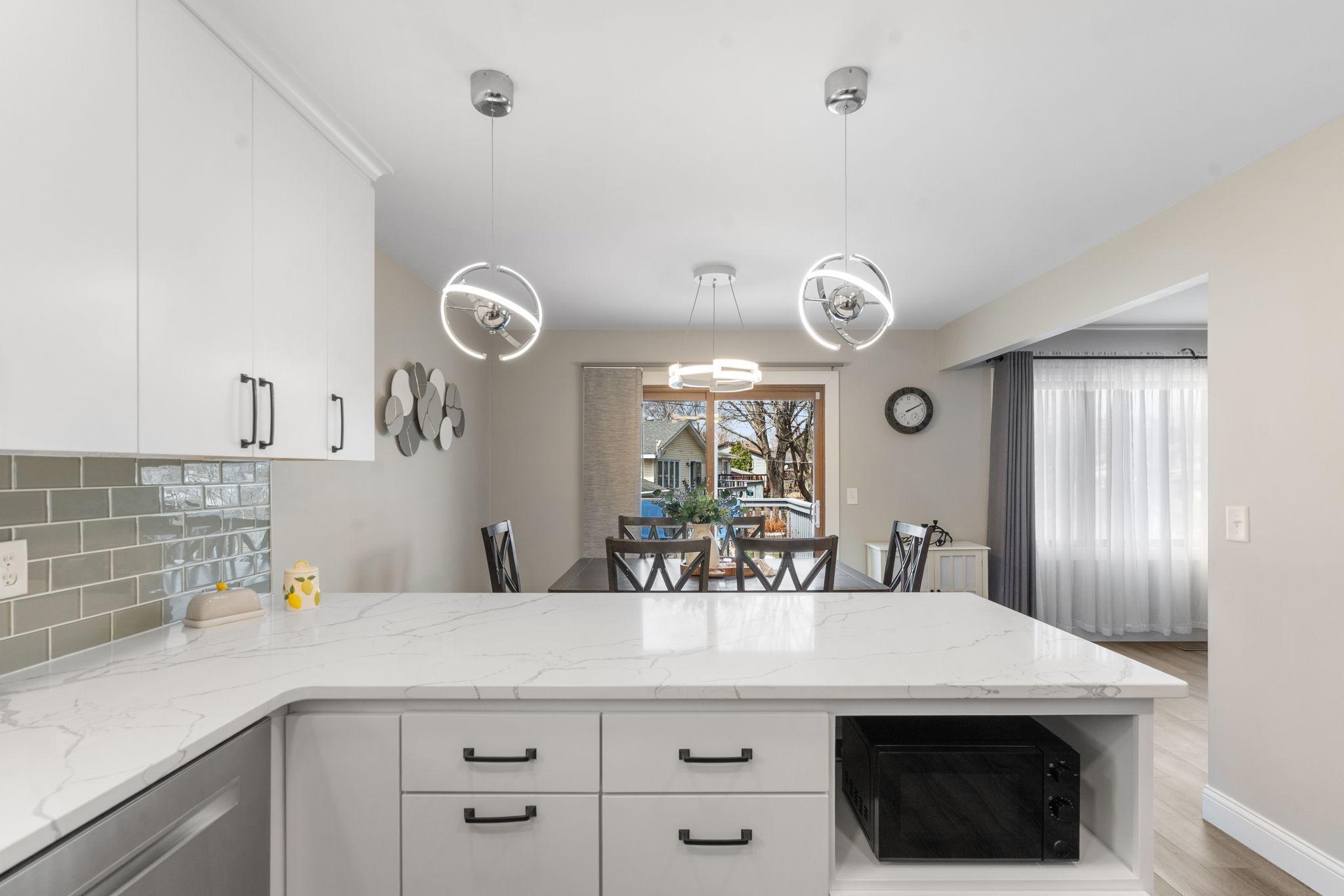 Microwave included, but the space is large enough to accommodate a bigger microwave.