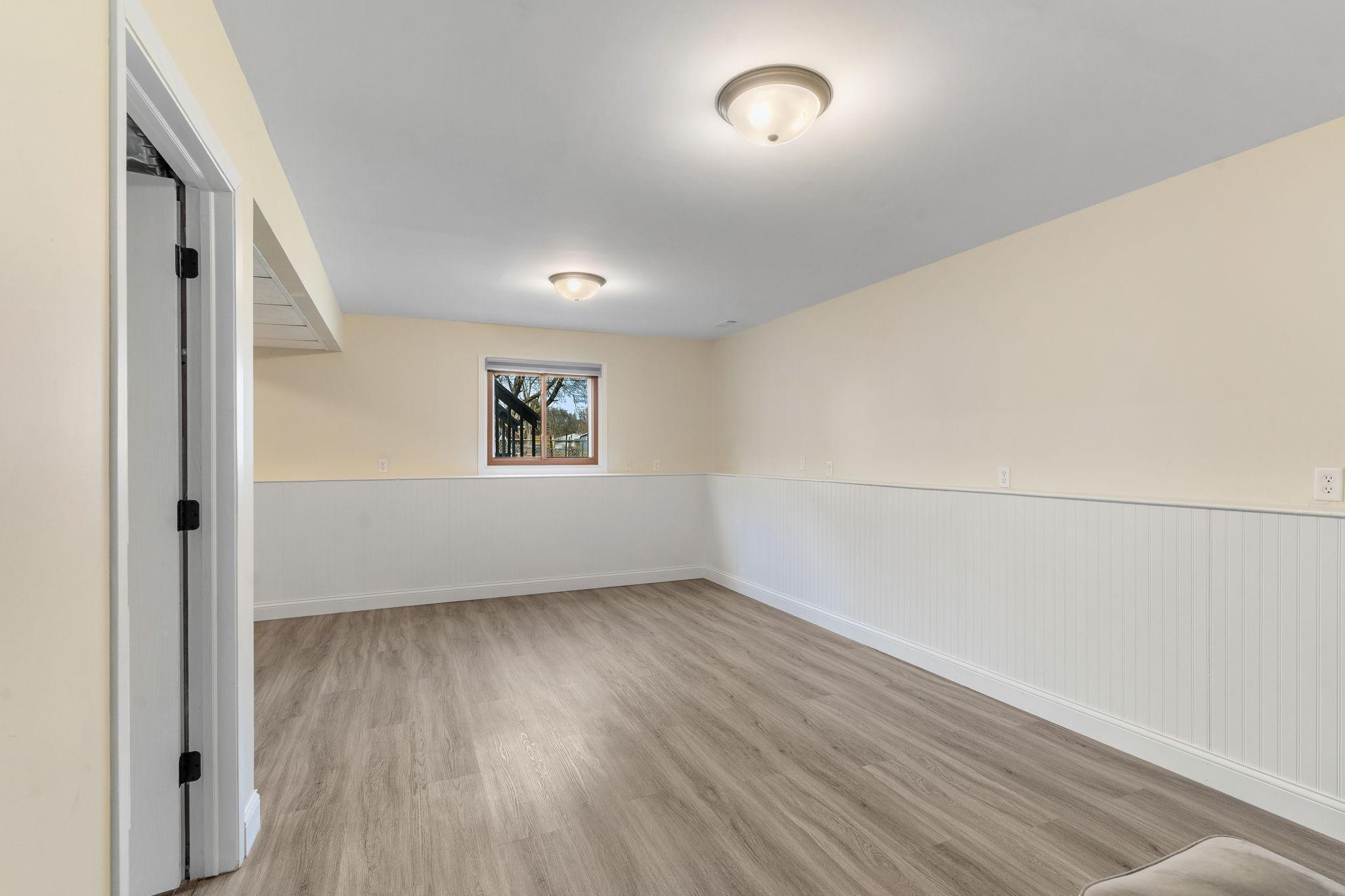 Extra large lower level family room.