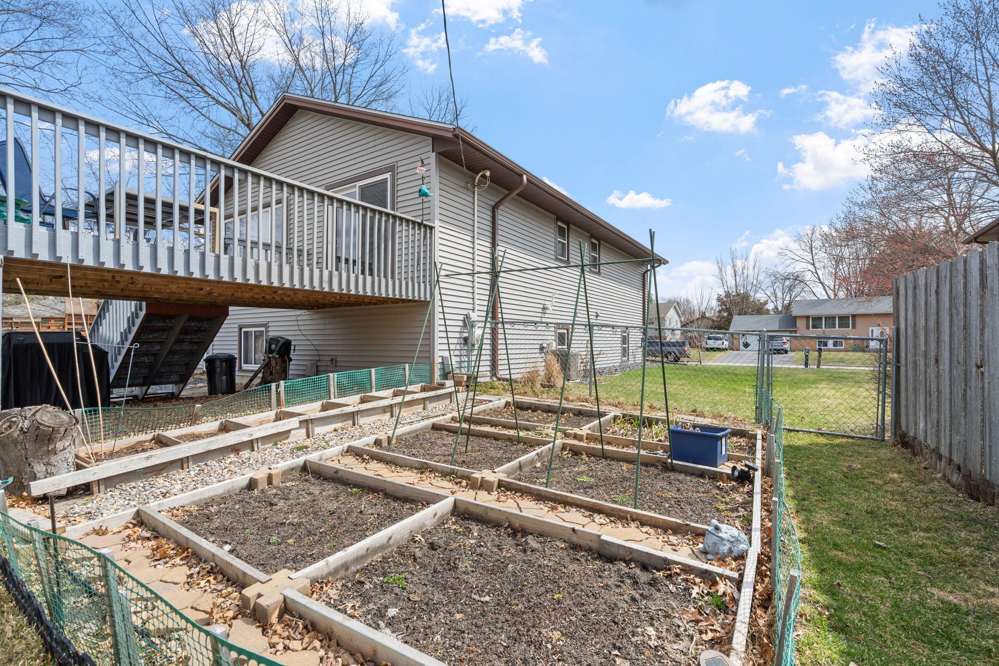 Garden beds already in place.