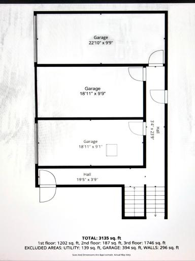Layout of garage addition and common areas on main floor.