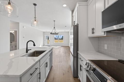 Kitchen - with views into the dining room and living room.