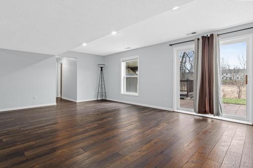 This Great leads to a beautiful patio area!