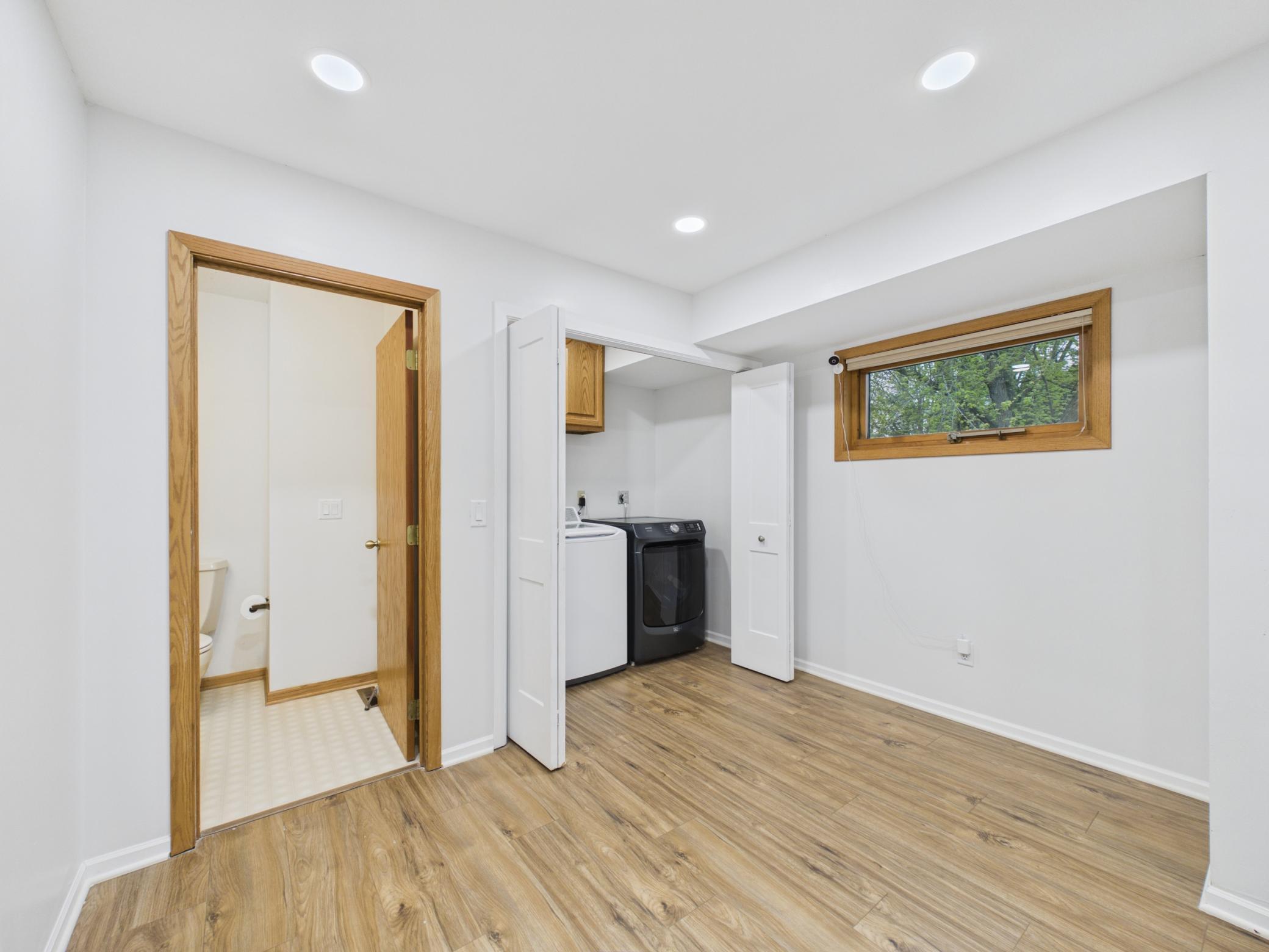 The space also has a half bathroom.