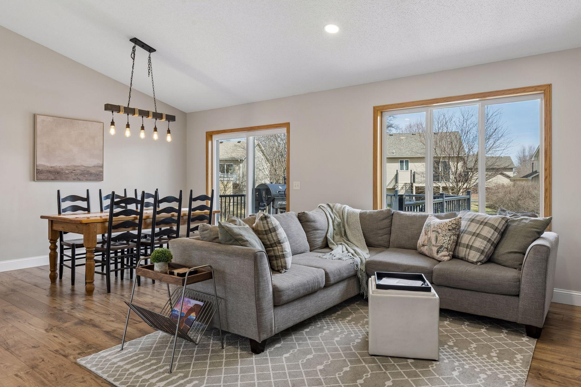 Dining room flows into living room making this a great space for entertaining.