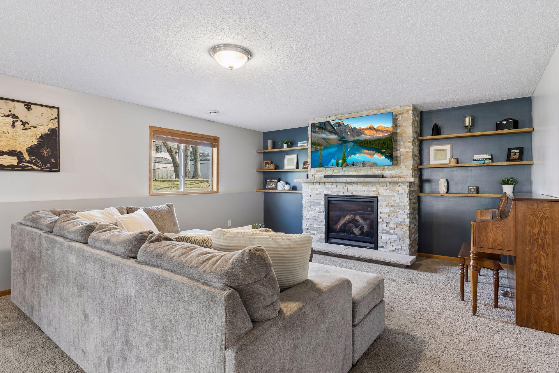 Gorgeous gas fireplace is wonderful for those chilly MN days.