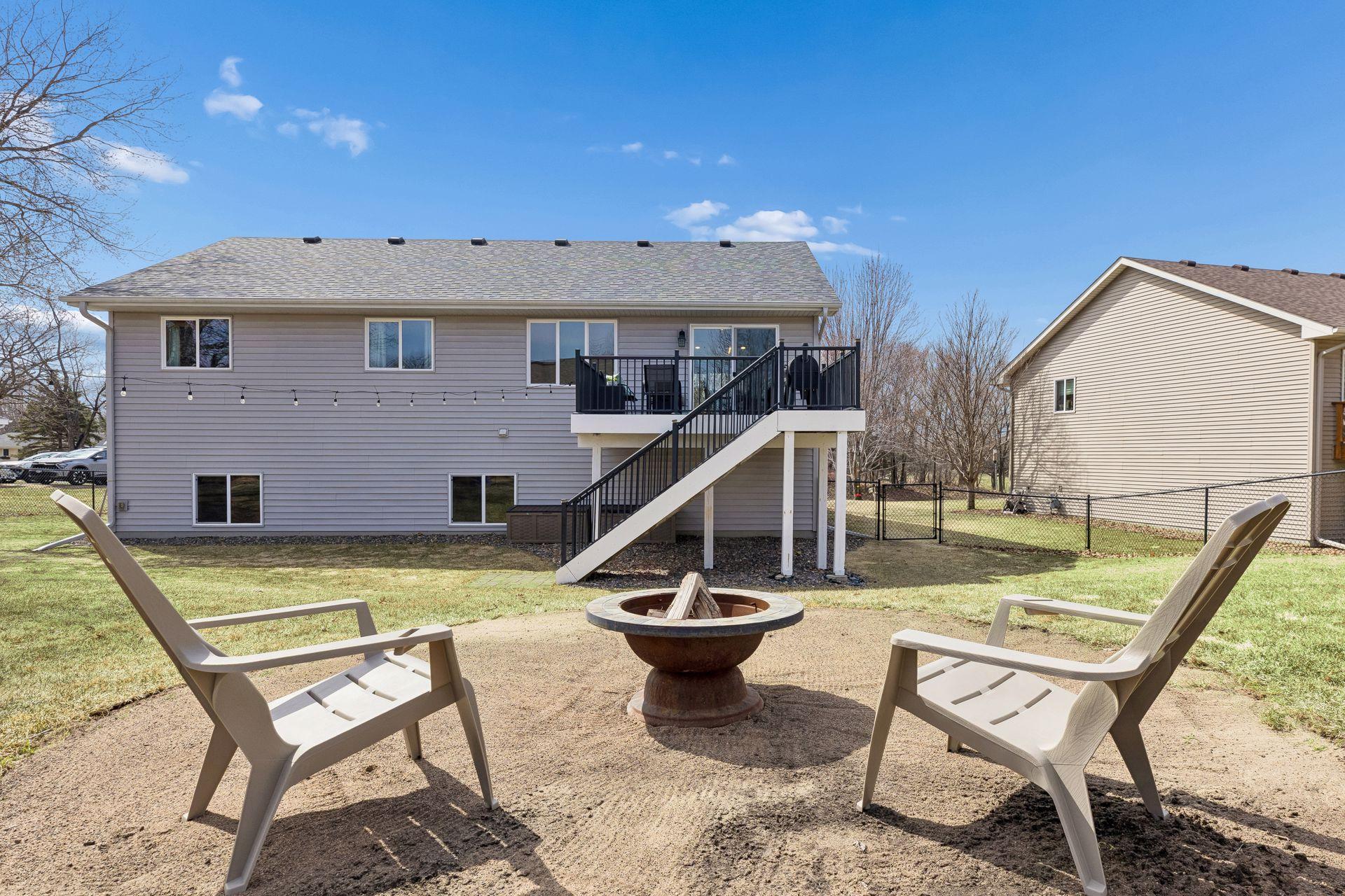 Enjoy the lovely firepit are on a chilly MN night.