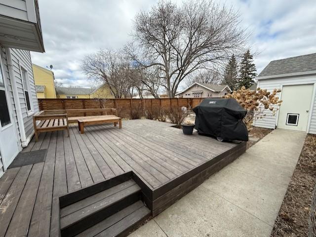 Deck in the backyard