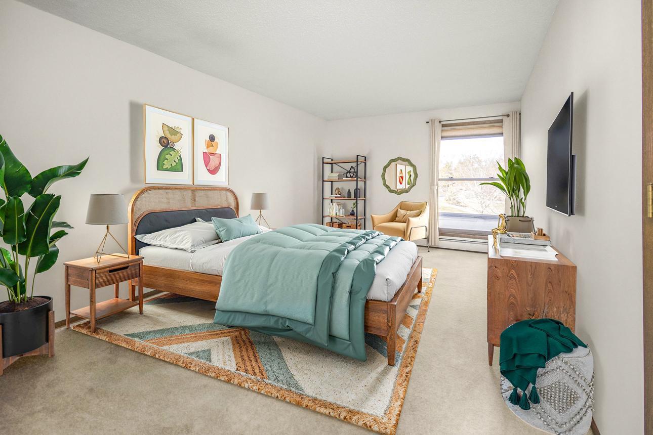 Primary bedroom virtually staged