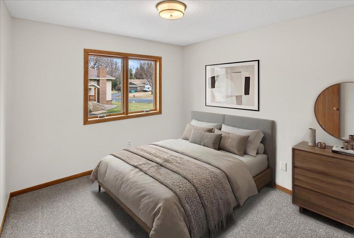 Bedroom 2 (virtually staged), New flooring
