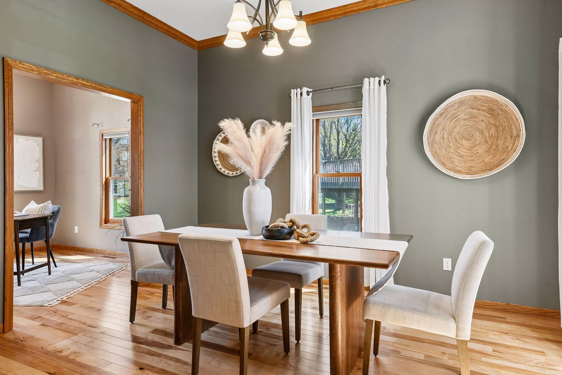 Formal dining room with plenty of space to host friends and family.