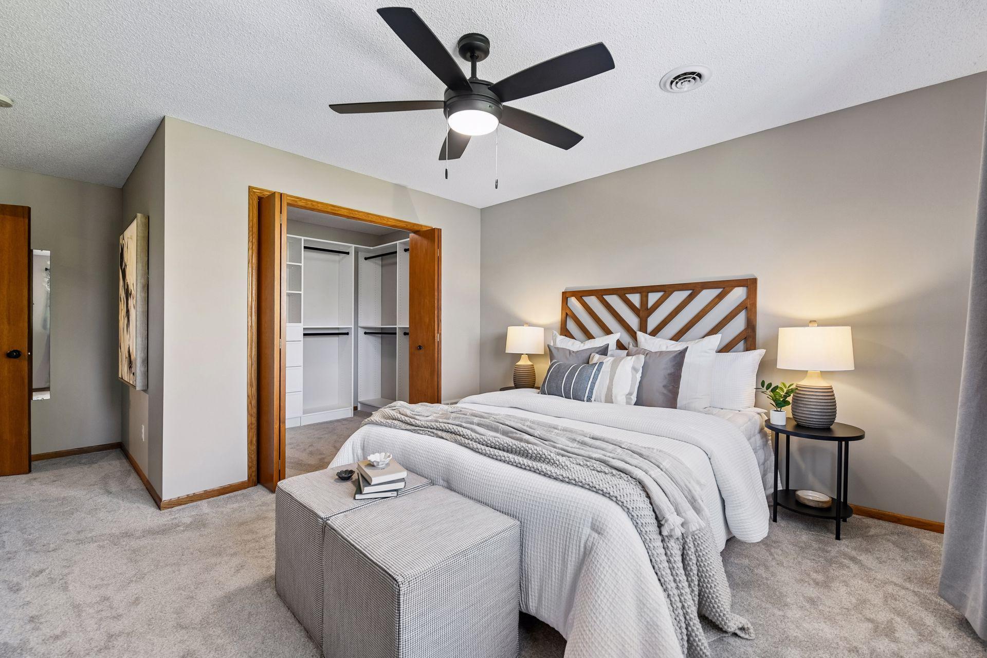 Relax and unwind in your primary bedroom, large walking closet with organizers.