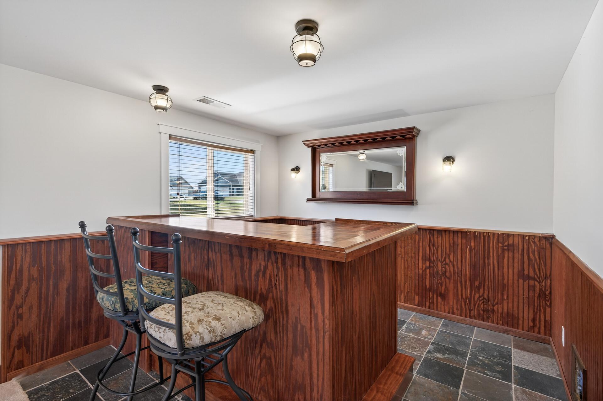 Closer view of the walk behind bar