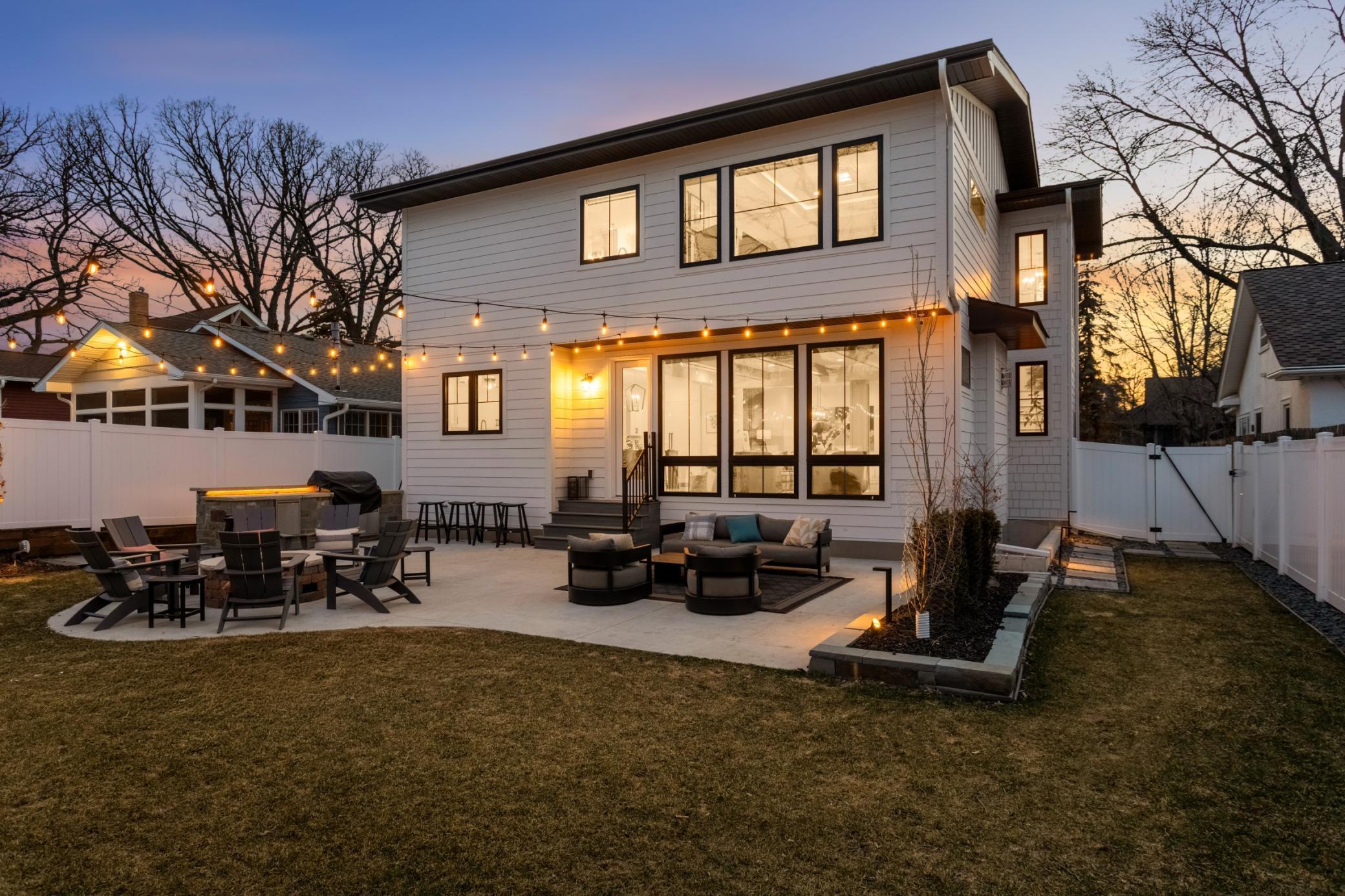 Private fully fenced urban backyard