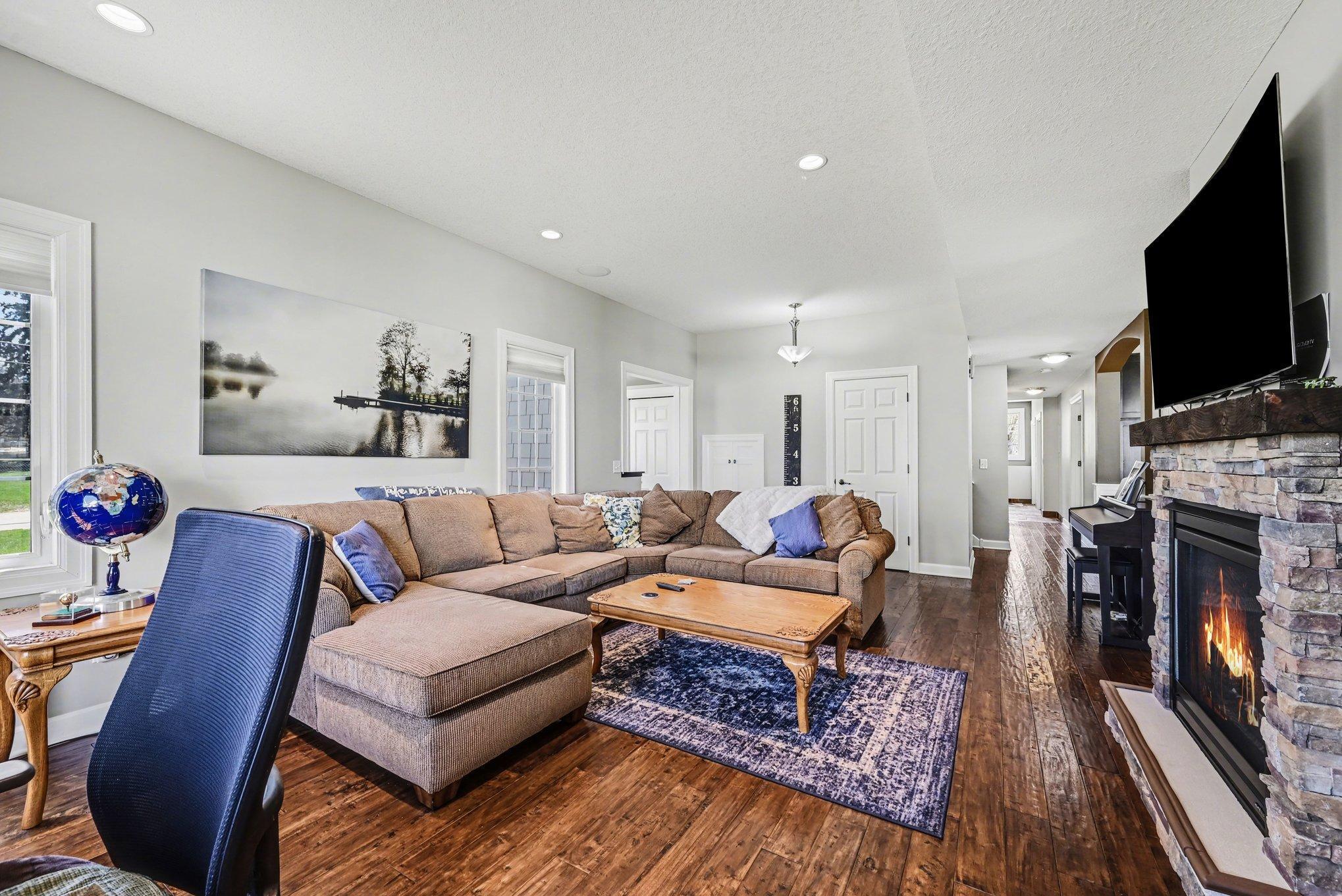 Main floor family flows into the kitchen