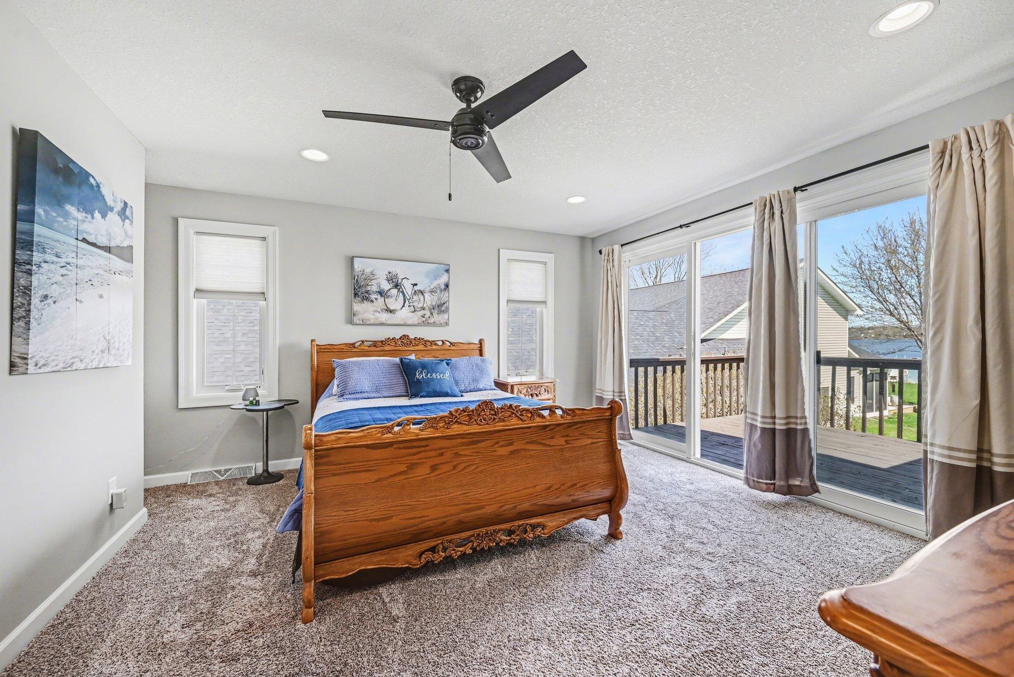 Owner Suite with lakeside balcony