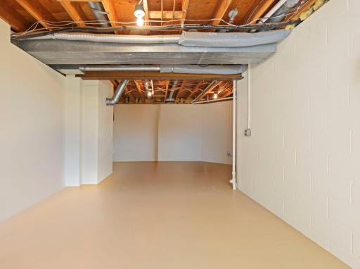 Lots of unfished space! Great for workouts or storage.
