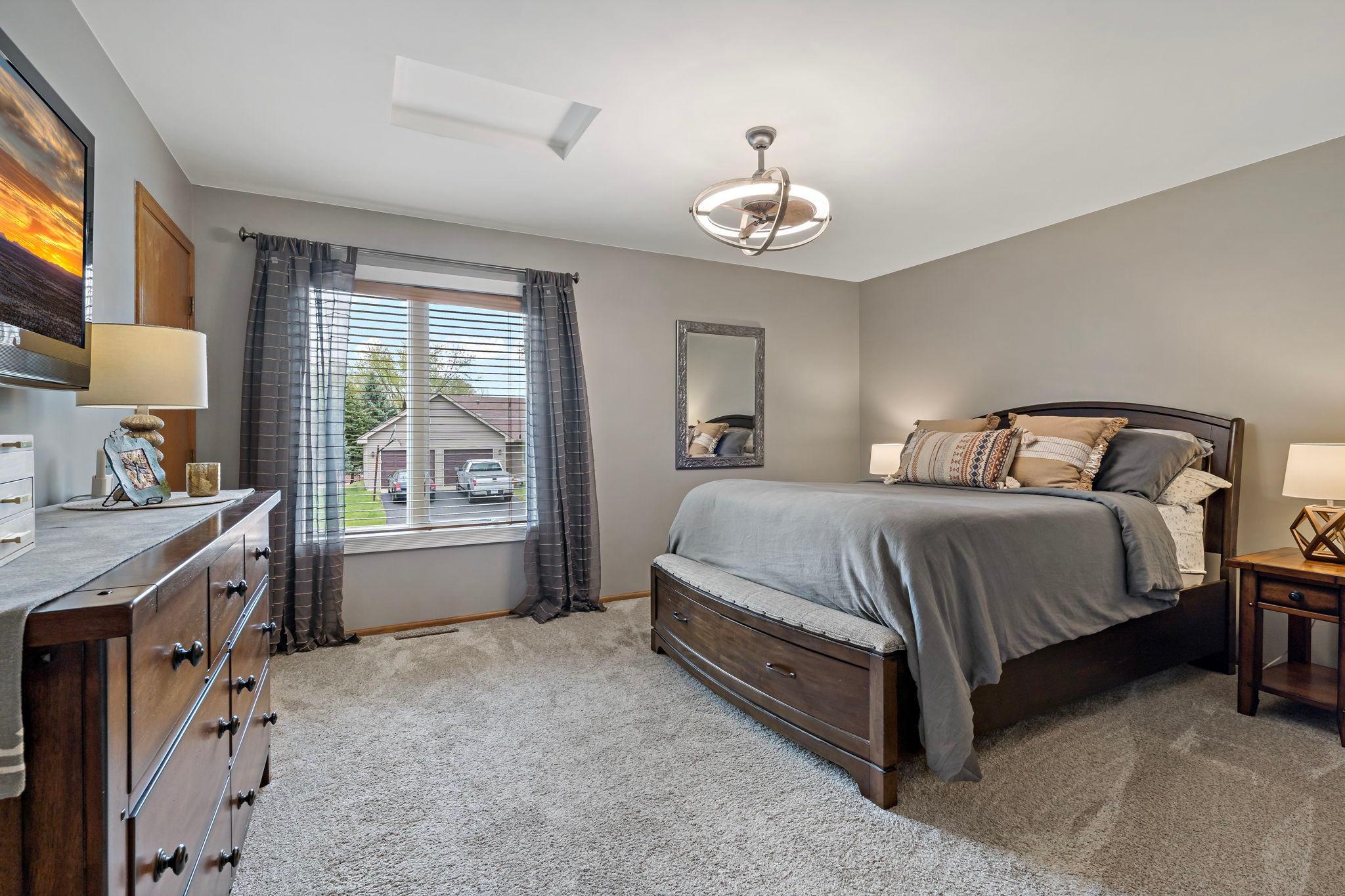 Spacious primary suite with walk-in closet and private direct access to the bathroom