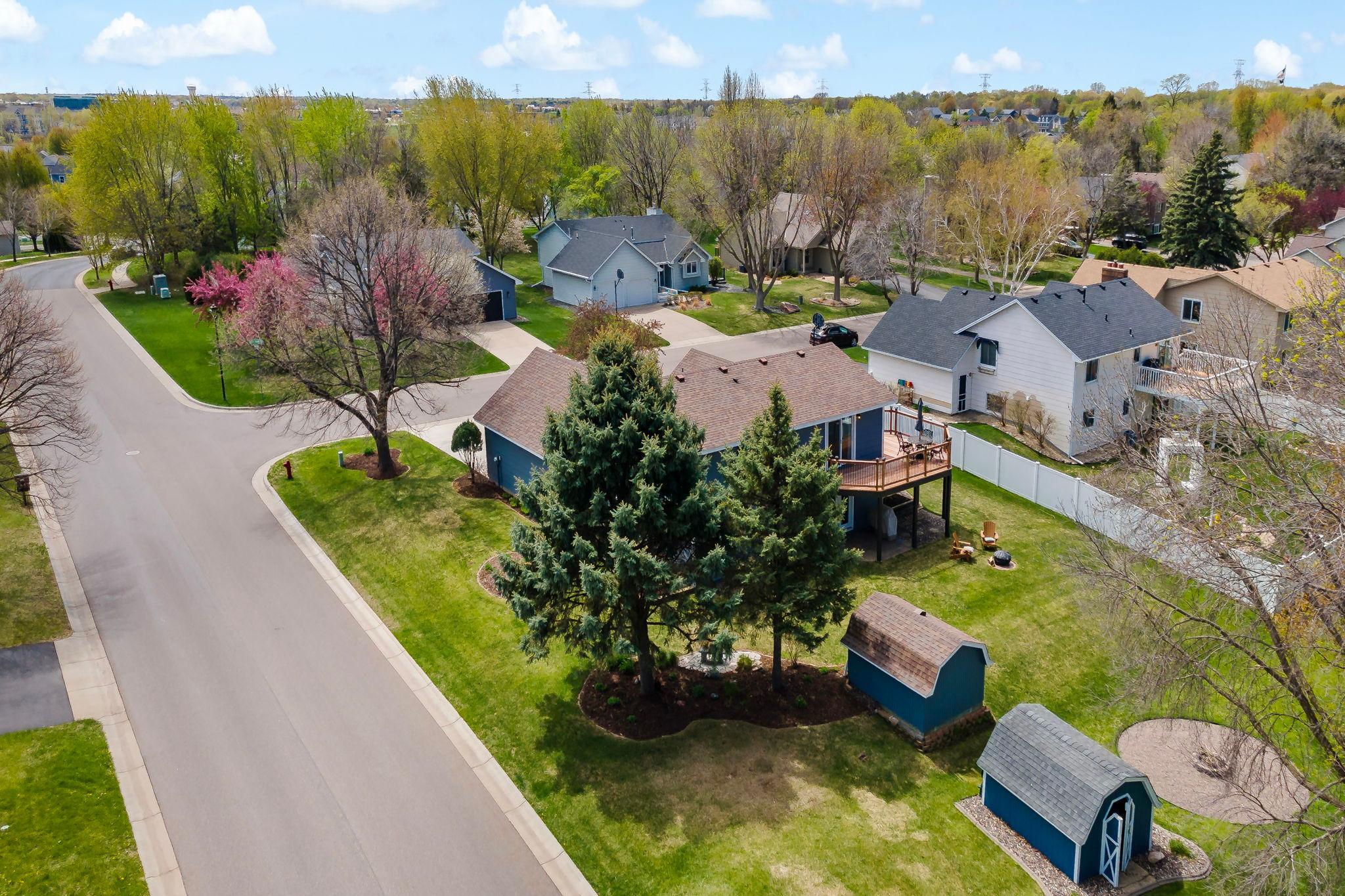Check out the view of mature trees from the front porch or back deck.