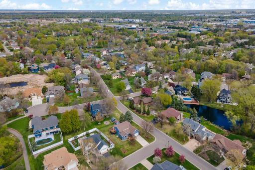 Home is located in the lower center of photo (cement driveway & brown roof)