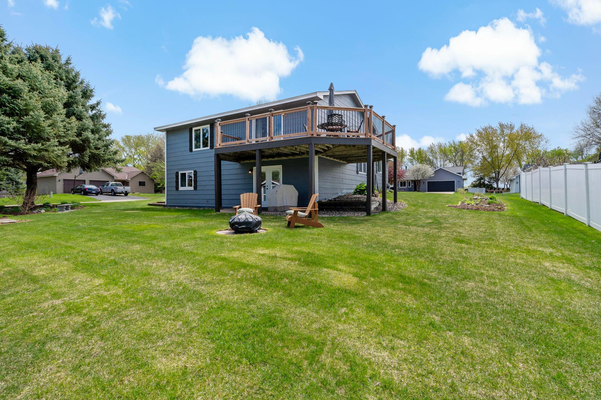 Backyard is a perfect spot for playing catch or yardgames