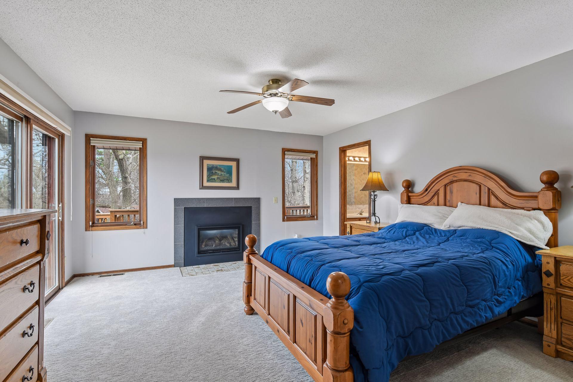 Primary Bedroom with gas fireplace!