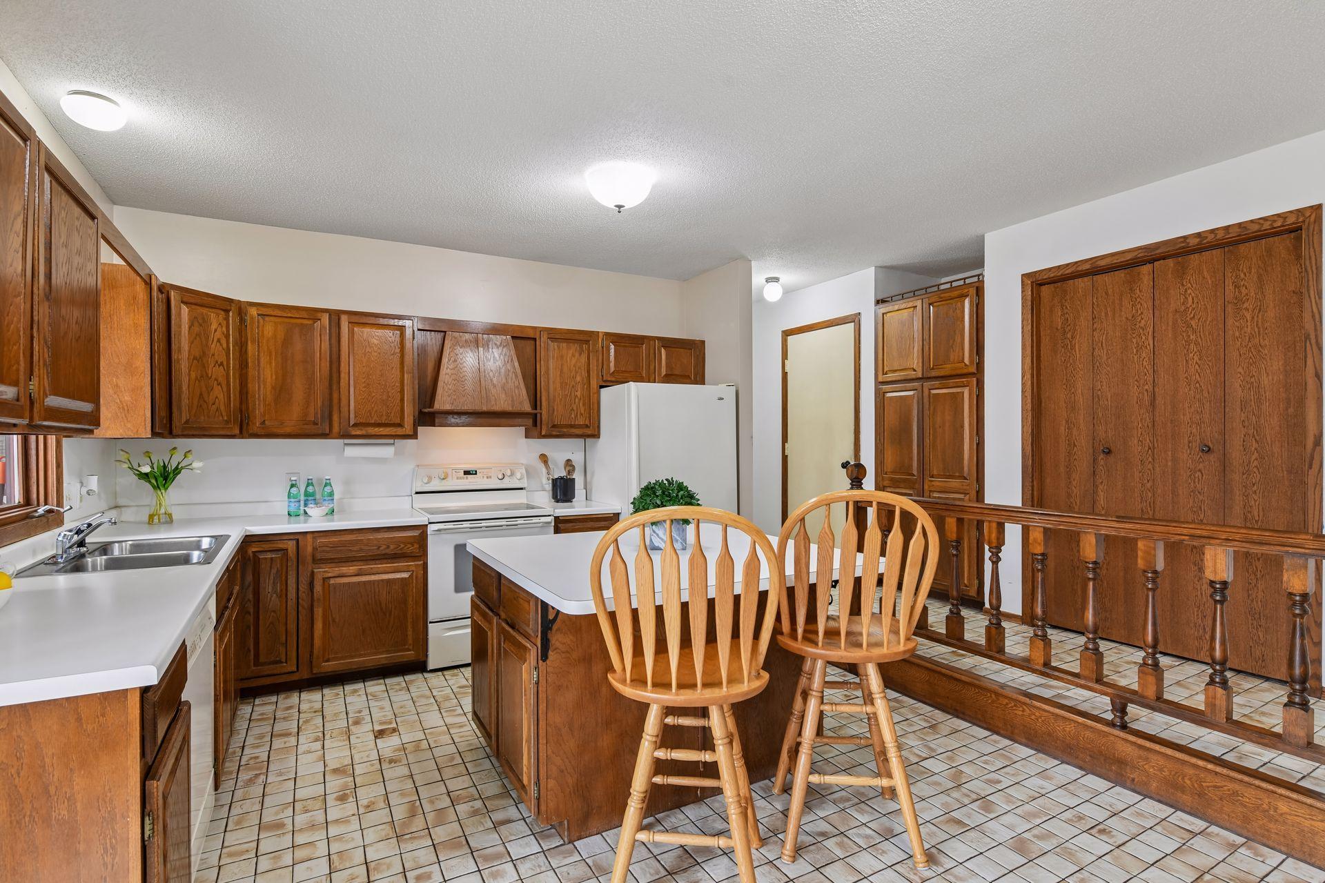 Island is ideal for a quick snack or meal prep.