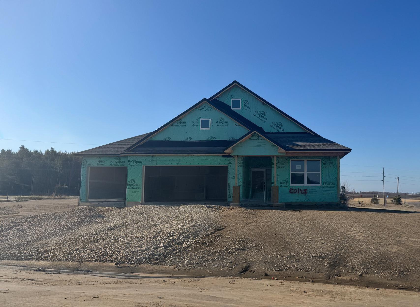 Progress photo of the actual home.