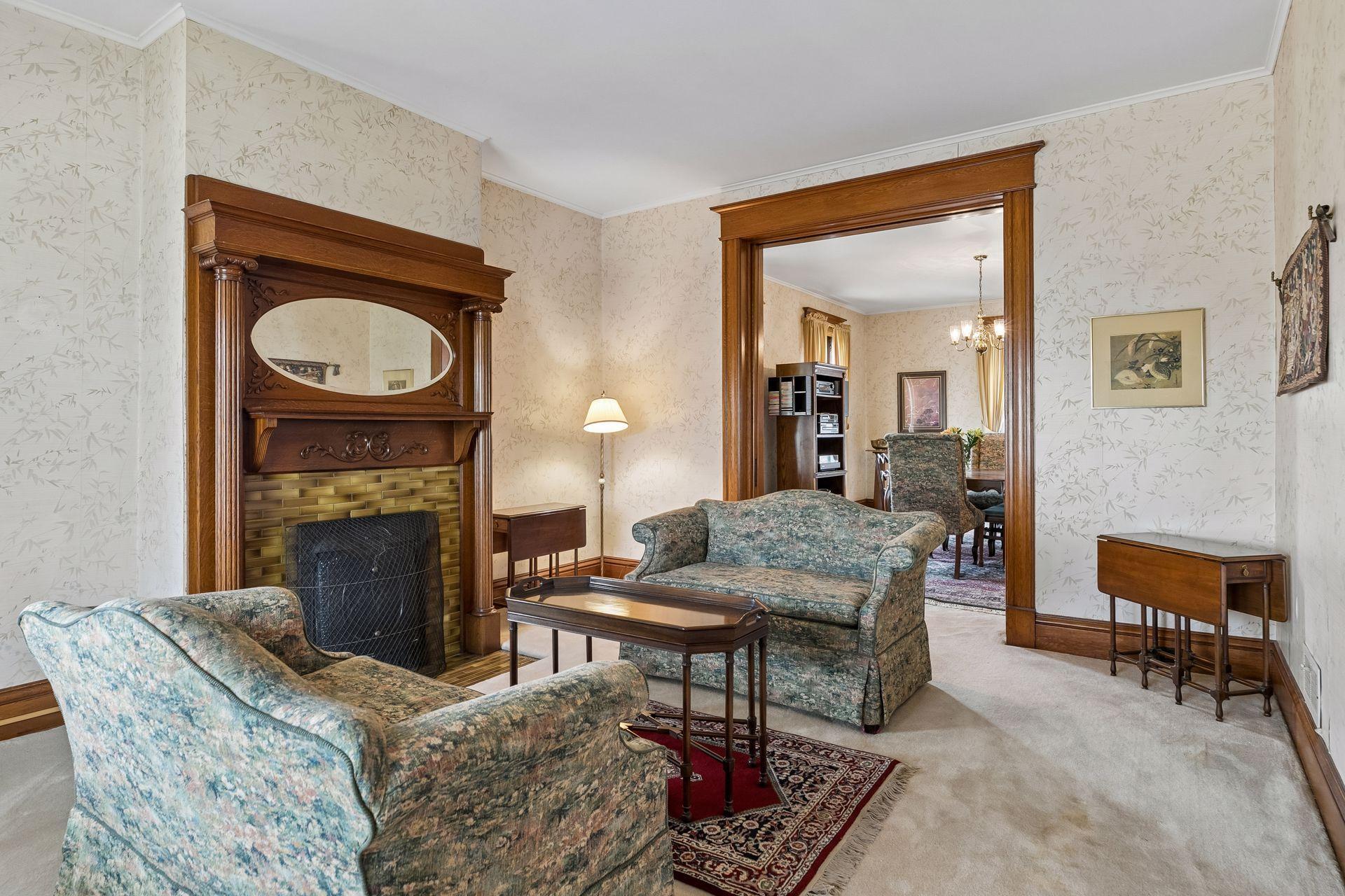 Living room looking into the formal dining room