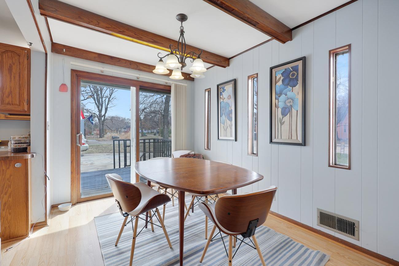 Dining Room with sliding glass door onto deck