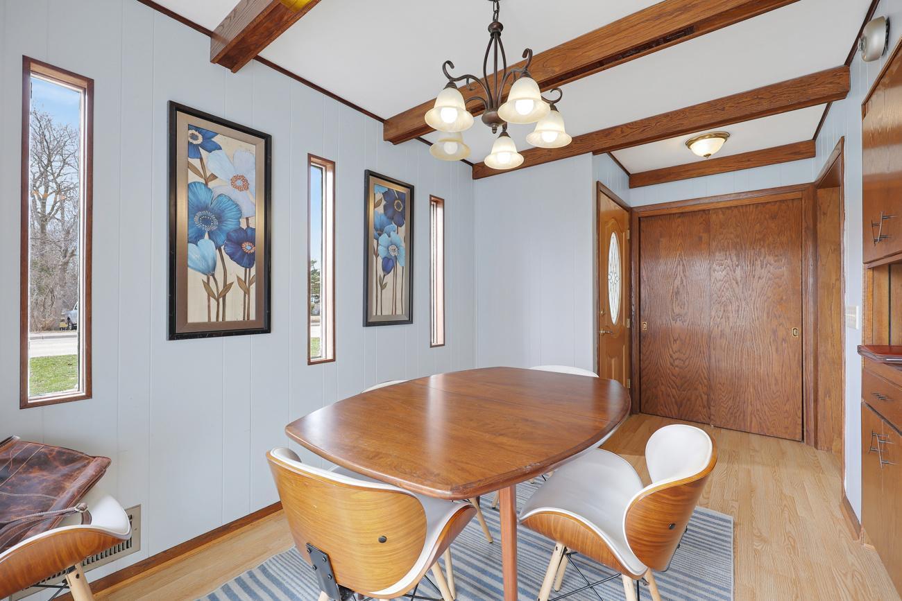 Dining room with view of front entry door