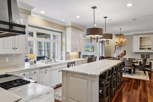 Gourmet kitchen with marble countertops