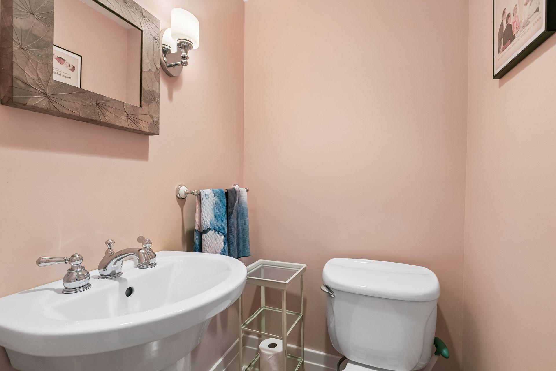 Convenient powder room on main level