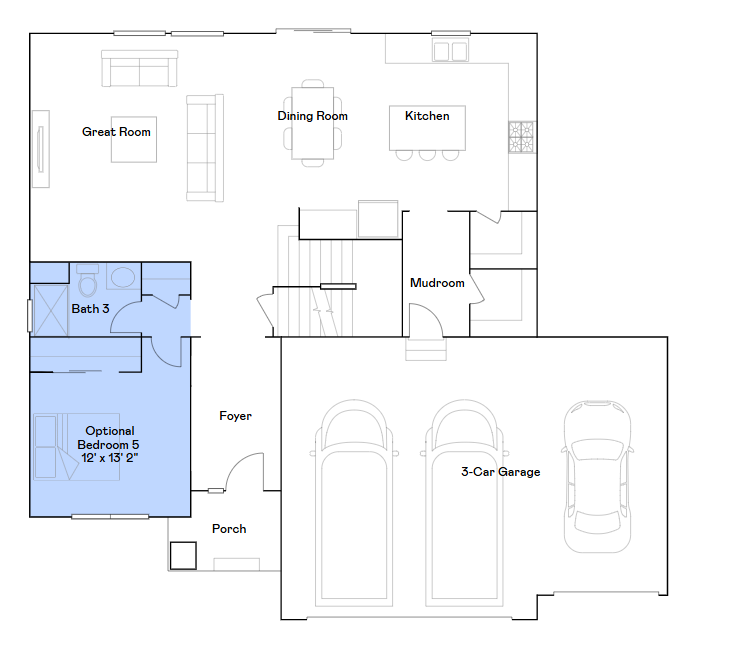 Lewis main level floorplan.