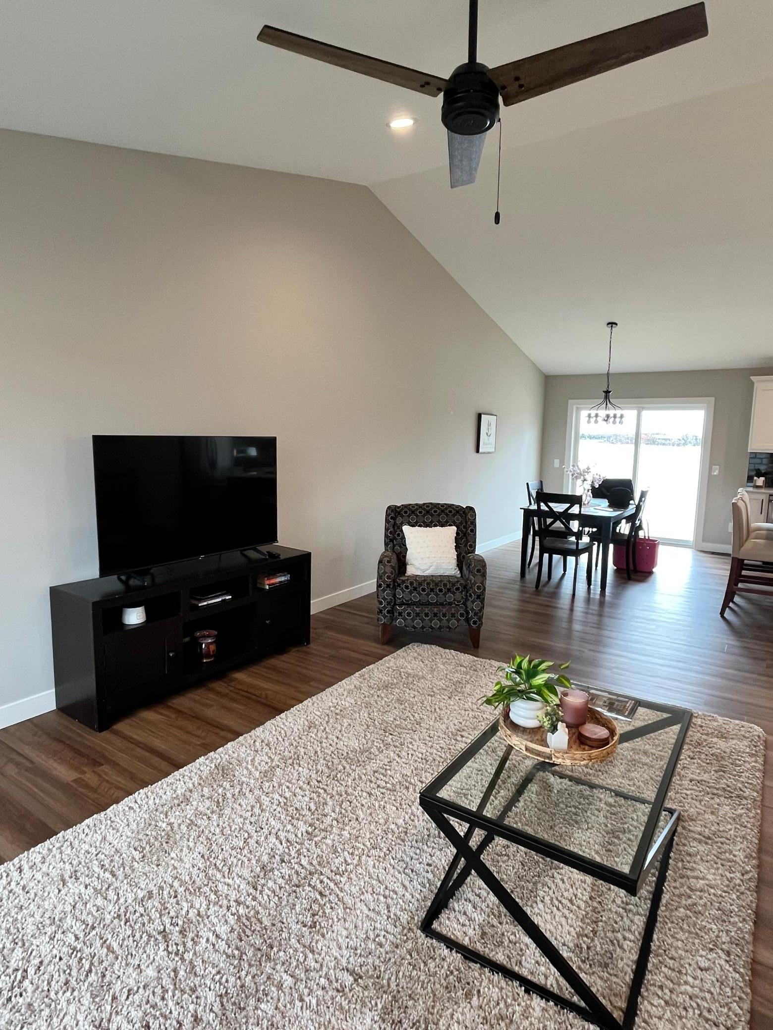 Vaulted ceiling living room