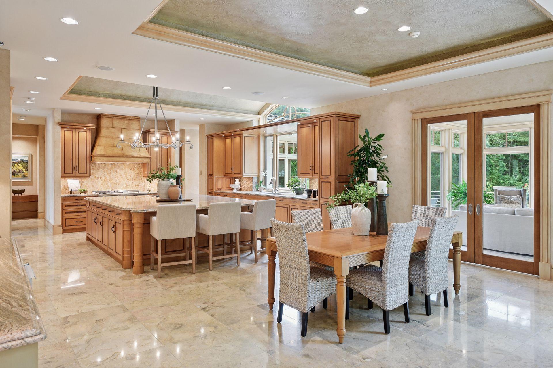 Beautiful and functional kitchen, dinette, and four-season porch.
