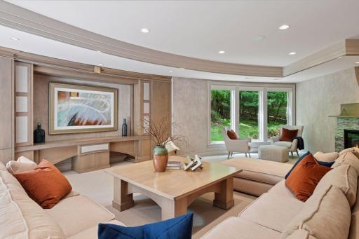 Plenty of space for a large TV, or lower the screen for an immersive projection-style movie experience.