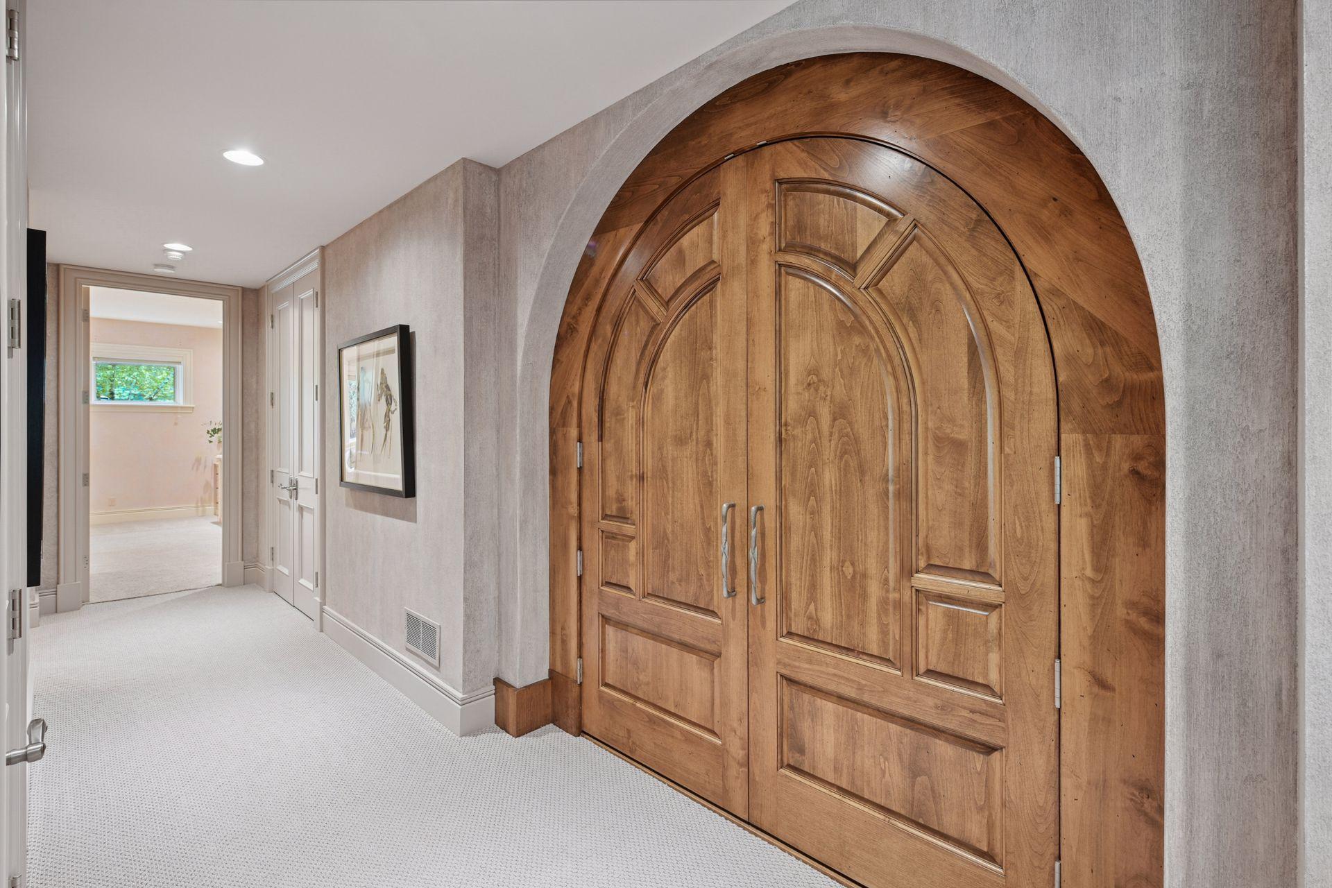 Gorgeous doors leading to your impressive wine cellar.