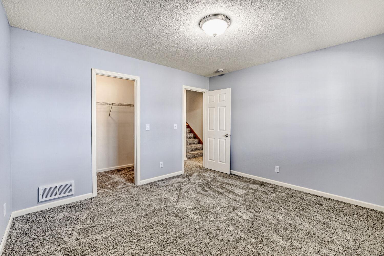Lower level bedroom #3 with a walk in closet.