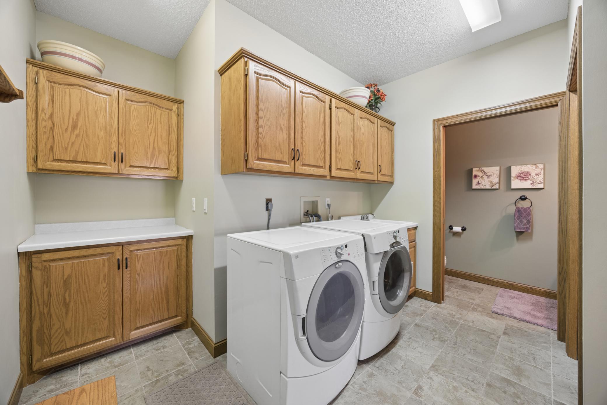 Main floor laundry and 1/2 bath