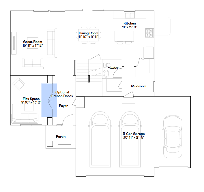 Vanderbilt main level floorplan