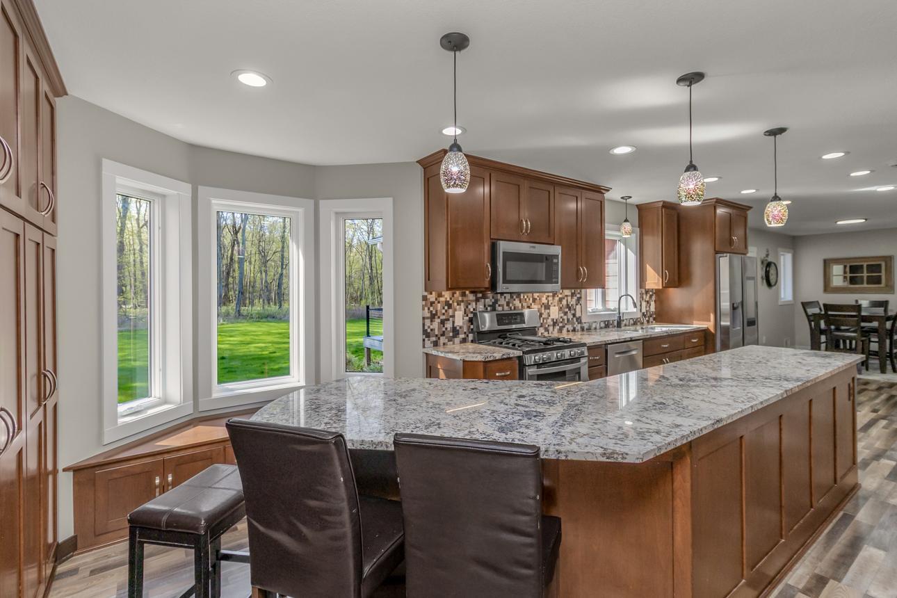 Bay Window in the Kitchen Overlooking the Backyard