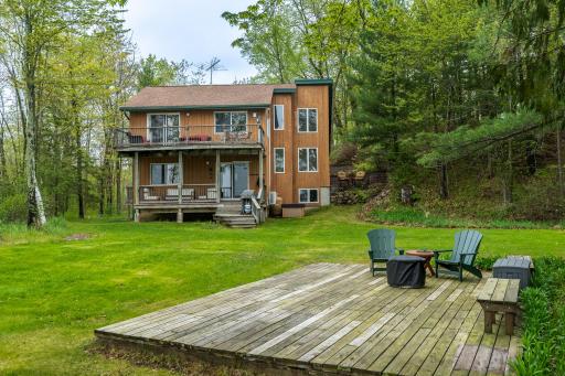 Walk out to the lake or dine al fresco with amazing views of Bone Lake and Bald Eagle Island.